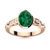 Image 1 : Natural 1.18 CTW Emerald & Diamond Engagement Ring 14K Rose Gold