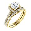 Image 1 : Natural 2.67 CTW Halo Asscher Cut Diamond Engagement Ring 18KT Yellow Gold