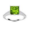 Image 1 : Natural 1.86 CTW Peridot & Diamond Engagement Ring 18K White Gold