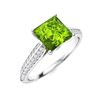 Image 2 : Natural 1.86 CTW Peridot & Diamond Engagement Ring 18K White Gold