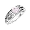 Image 2 : Natural 1.22 CTW Rose Quartz Solitaire Ring 18K White Gold