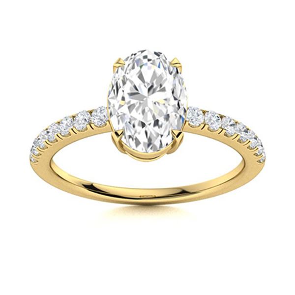 Natural 3.01 CTW Diamond Solitaire Ring 14K Yellow Gold