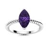 Image 1 : Natural 0.16 CTW Amethyst Solitaire Ring 18K White Gold