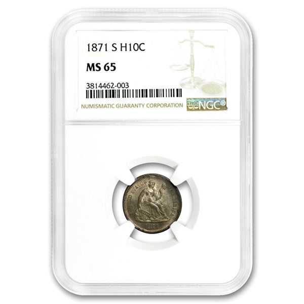 1871-S Liberty Seated Half Dime MS-65 NGC