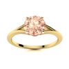 Image 1 : Natural 1.06 CTW Morganite Solitaire Ring 18K Yellow Gold