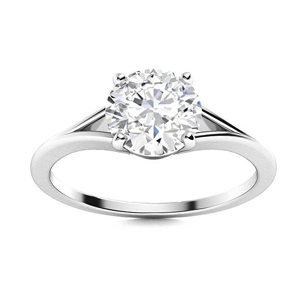 Natural 1.72 CTW Topaz Solitaire Ring 18K White Gold