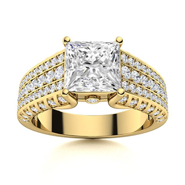Natural 2.06 CTW Diamond Solitaire Ring 14K Yellow Gold