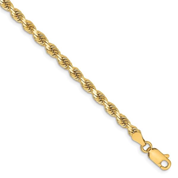 14k Yellow Gold 3.25 mm Diamond Cut Rope Chain - 8 in.