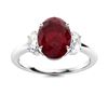 Image 1 : Natural 3.28 CTW Ruby & Diamond Engagement Ring 14K White Gold