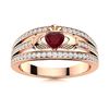 Image 1 : Natural 0.72 CTW Ruby & Diamond Engagement Ring 18K Rose Gold