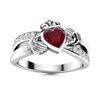 Image 1 : Natural 0.89 CTW Ruby & Diamond Engagement Ring 14K White Gold