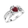 Image 2 : Natural 0.89 CTW Ruby & Diamond Engagement Ring 14K White Gold