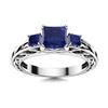 Image 1 : Natural 1.23 CTW Sapphire Solitaire Ring 18K White Gold