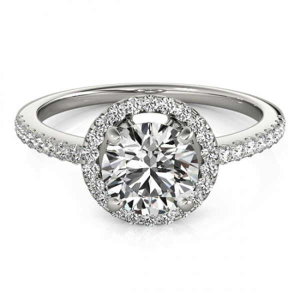 Natural 1.15 ctw Diamond Halo Ring 14k White Gold