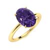 Image 2 : Natural 3.06 CTW Amethyst Solitaire Ring 14K Yellow Gold