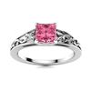 Image 1 : Natural 0.87 CTW Tourmaline Solitaire Ring 18K White Gold