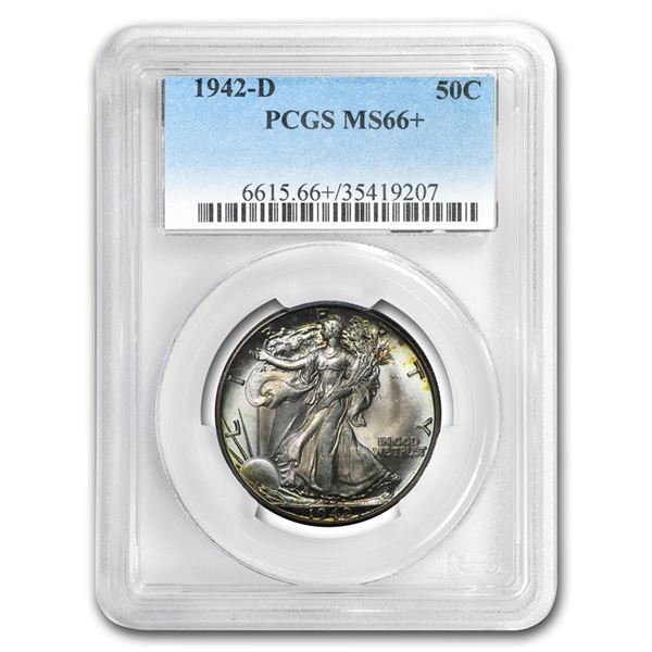 1942-D Walking Liberty Half Dollar MS-66+ PCGS