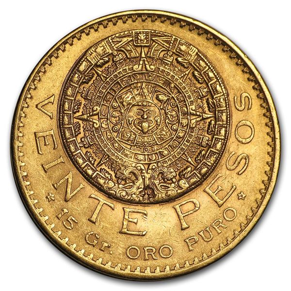1921/10 Mexico Gold 20 Pesos AU/BU