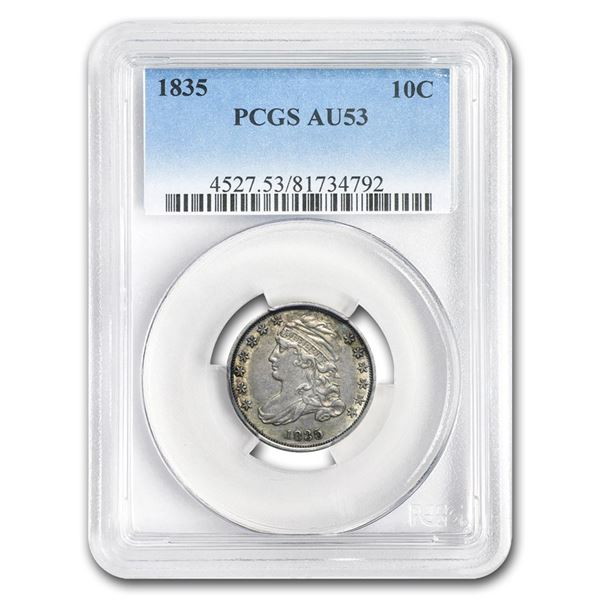 1835 Capped Bust Dime AU-53 PCGS