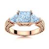 Image 1 : Natural 1.79 CTW Aquamarine Solitaire Ring 18K Rose Gold