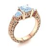 Image 2 : Natural 1.79 CTW Aquamarine Solitaire Ring 18K Rose Gold