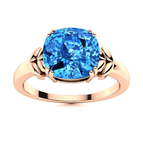 Natural 2.87 CTW Topaz Solitaire Ring 18K Rose Gold