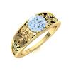Image 2 : Natural 0.71 CTW Aquamarine Solitaire Ring 14K Yellow Gold