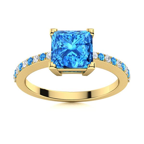 Natural 1.53 CTW Topaz & Diamond  Engagement Ring 18K Yellow Gold