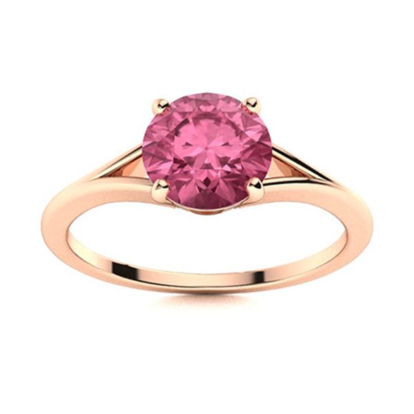 Natural 0.72 CTW Tourmaline Solitaire Ring 18K Rose Gold