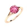 Image 2 : Natural 0.72 CTW Tourmaline Solitaire Ring 18K Rose Gold