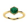 Image 1 : Natural 0.62 CTW Emerald Solitaire Ring 18K Yellow Gold
