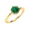 Image 2 : Natural 0.62 CTW Emerald Solitaire Ring 18K Yellow Gold