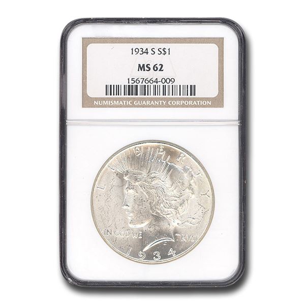 1934-S Peace Dollar MS-62 NGC