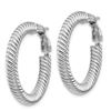 Image 2 : 10k White Gold Twisted Round Omega Back Hoop Earrings - 4x20 mm