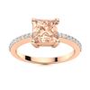 Image 1 : Natural 0.70 CTW Morganite & Diamond  Engagement Ring 18K Rose Gold