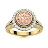 Image 1 : Natural 1.79 CTW Morganite & Diamond Engagement Ring 18K Yellow Gold
