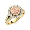 Image 2 : Natural 1.79 CTW Morganite & Diamond Engagement Ring 18K Yellow Gold