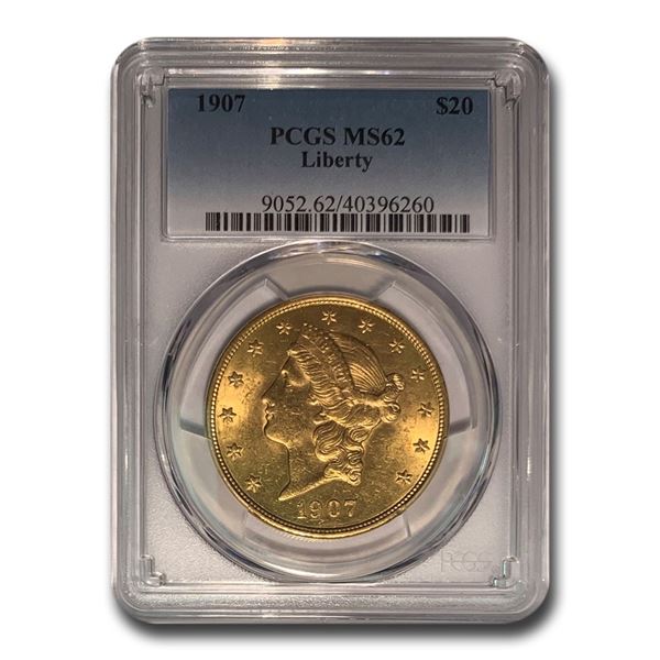 1907 $20 Liberty Gold Double Eagle MS-62 PCGS