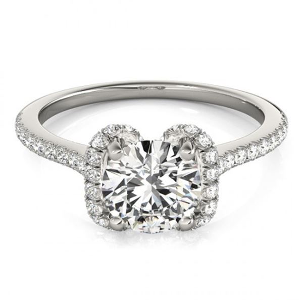 Natural 1.33 ctw Diamond Halo Ring 14k White Gold