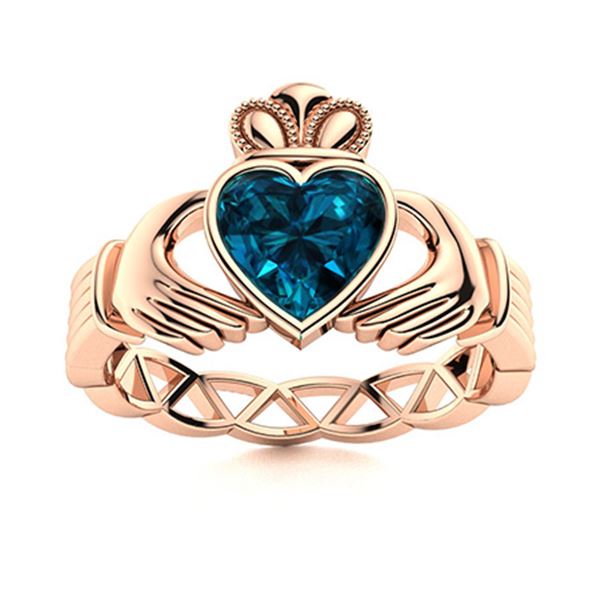 Natural 0.50 CTW Topaz Solitaire Ring 14K Rose Gold