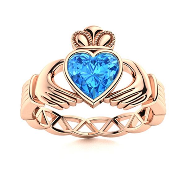 Natural 0.54 CTW Topaz Solitaire Ring 18K Rose Gold