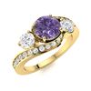 Image 2 : Natural 1.41 CTW Iolite & Diamond Engagement Ring 14K Yellow Gold