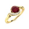 Image 2 : Natural 0.95 CTW Ruby & Diamond Engagement Ring 18K Yellow Gold
