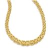Image 1 : 14k Yellow Gold Graduated 7-12 mm Byzantine Necklace - 17.5 in.