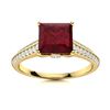 Image 1 : Natural 1.78 CTW Ruby & Diamond Engagement Ring 18K Yellow Gold