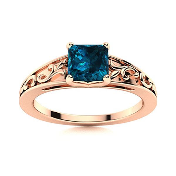 Natural 0.67 CTW Topaz Solitaire Ring 14K Rose Gold