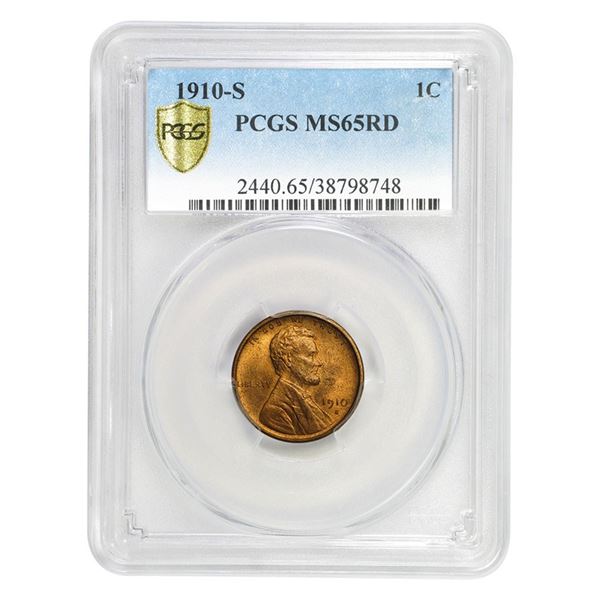 1910-S Lincoln Cent MS-65 PCGS (Red)