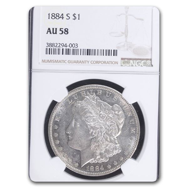 1884-S Morgan Dollar AU-58 NGC
