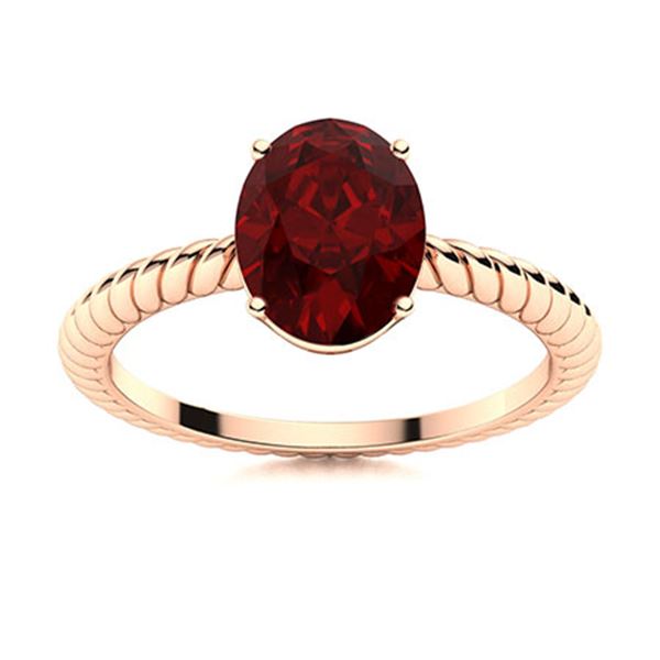 Natural 2.47 CTW Garnet Solitaire Ring 14K Rose Gold