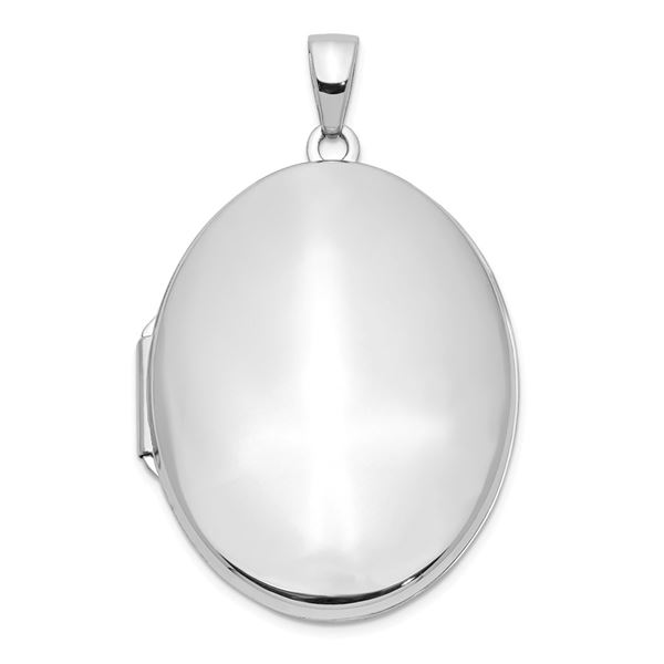 14 White Gold Oval 33 mm Locket Pendant